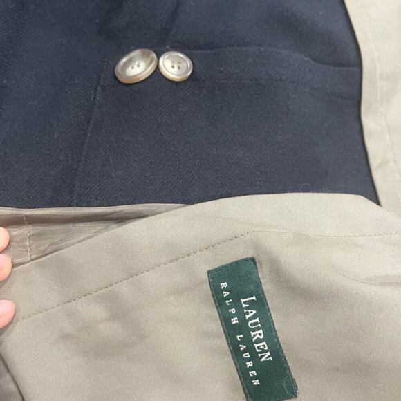 VINTAGE RALPH LAUREN TRENCH COAT BELTED OLIVE GREEN ZIP LINER SZ 42R AESTHETIC - Picture 8 of 16